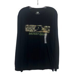 Mossy Oak Long Sleeve Camo Graphic Tshirt Mens Medium Black New Hunting